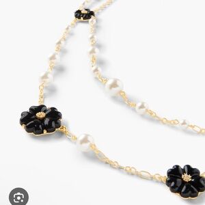 Talbots Black and Gold Floral Necklace